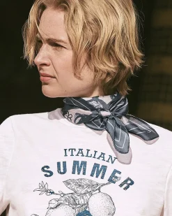 Square Scarf with Fruit Pattern