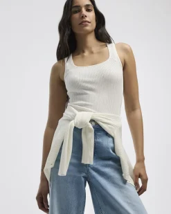 Square-Neck Ribbed Tank