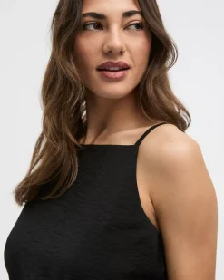 Square-Neck Tank with Bubble Hem