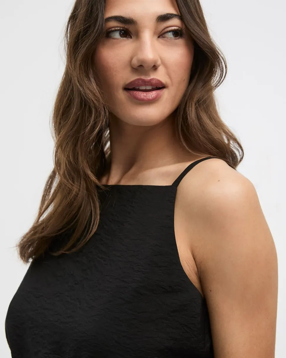 Square-Neck Tank with Bubble Hem