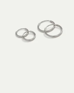 Stainless Steel Basic Hoops - 2 Pairs