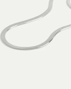 Stainless Steel Short Herringbone-Chain Necklace