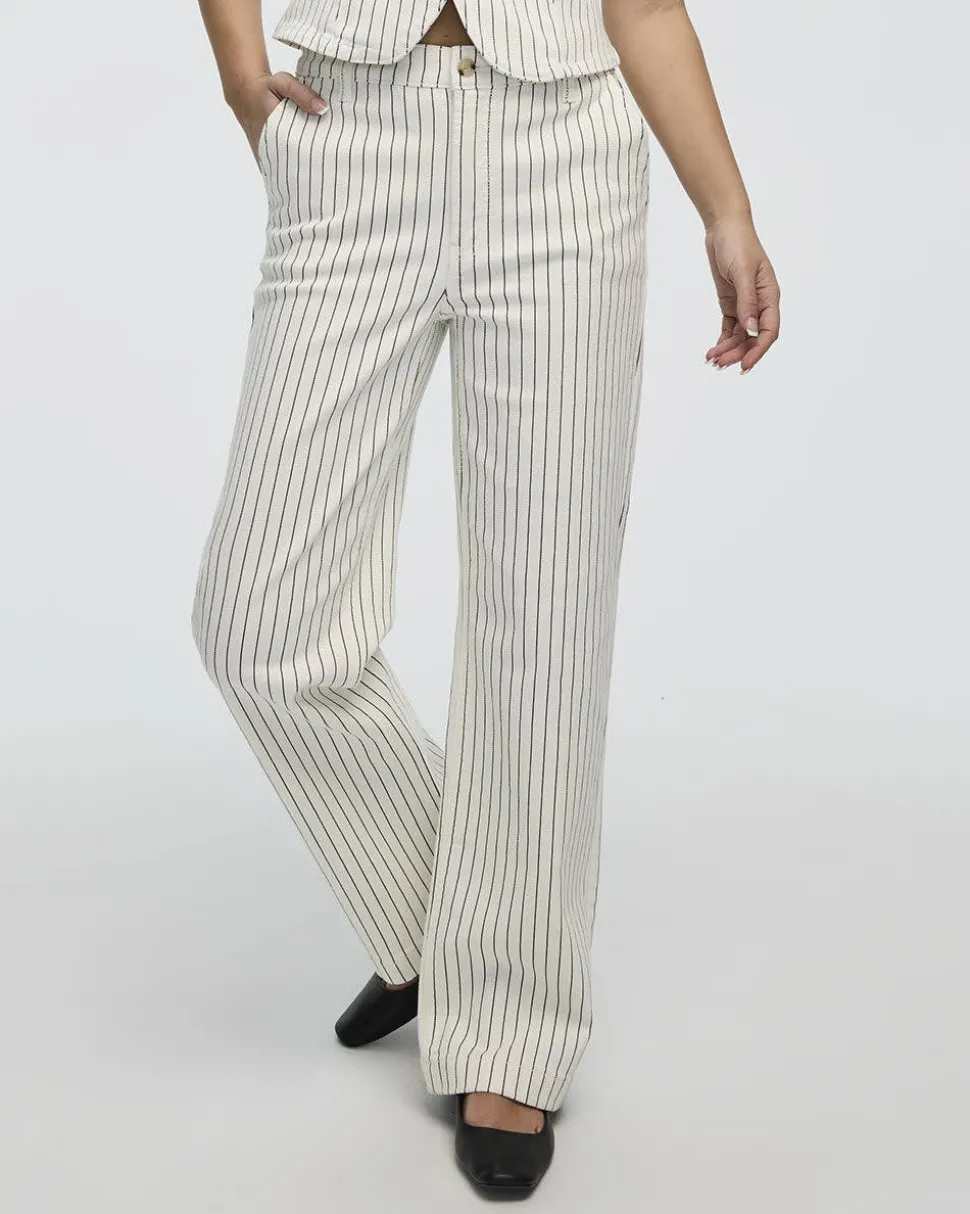 Straight-Leg Mid-Rise Pinstripe Jean