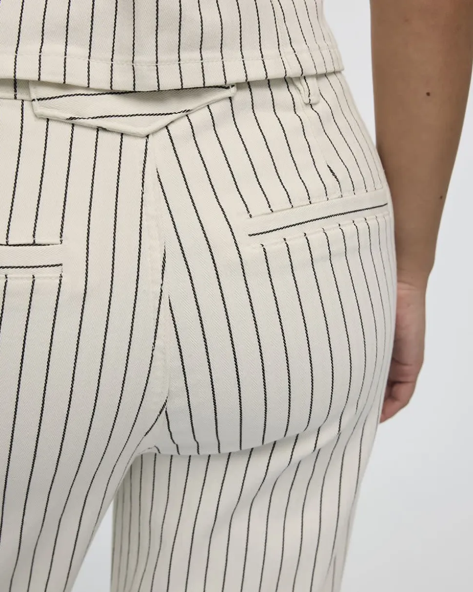 Straight-Leg Mid-Rise Pinstripe Jean