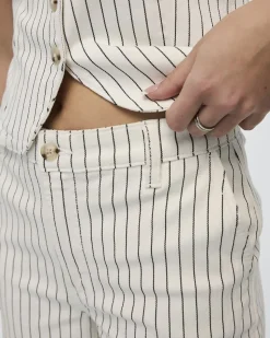 Straight-Leg Mid-Rise Pinstripe Jean
