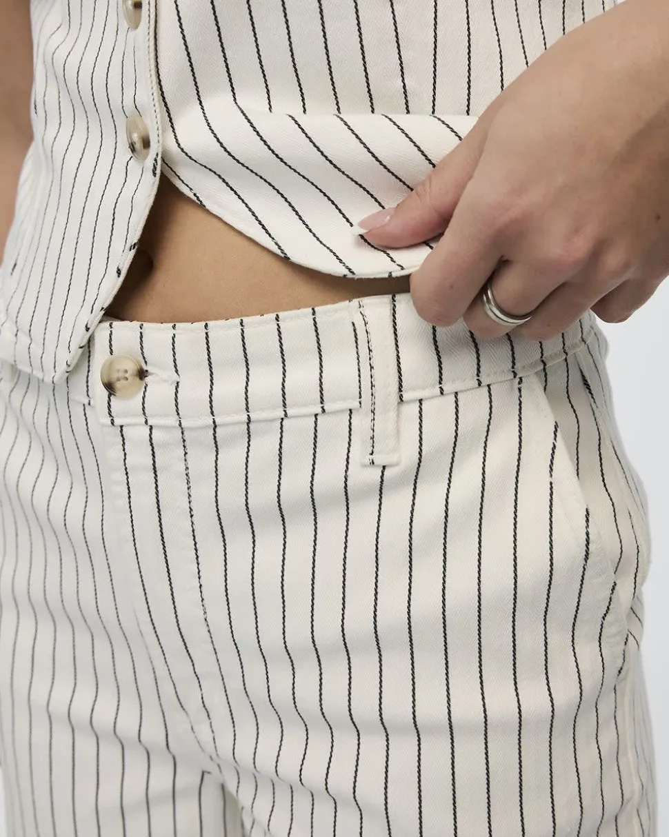 Straight-Leg Mid-Rise Pinstripe Jean