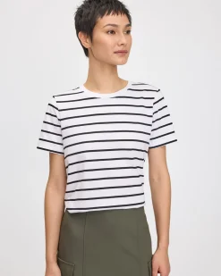 Striped Boyfriend Crew Neck T-Shirt - R Essentials