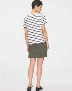 Striped Boyfriend Crew Neck T-Shirt - R Essentials