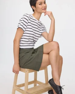 Striped Boyfriend Crew Neck T-Shirt - R Essentials