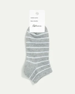 Striped Cotton Anklet Socks
