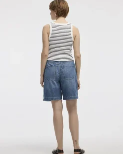 Striped Crew-Neck Ribbed Tank