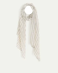 Striped Linen-Blend Scarf