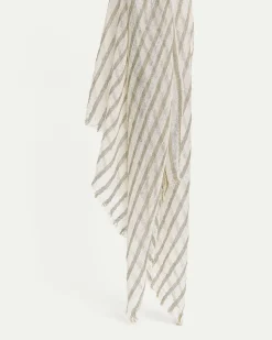 Striped Linen-Blend Scarf