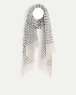 Striped Linen-Blend Scarf