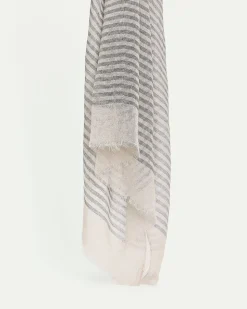 Striped Linen-Blend Scarf