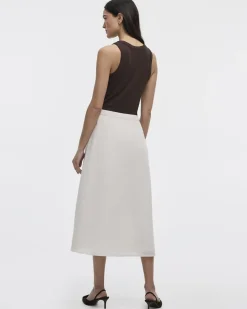 Swing Midi Skirt with Front Slit