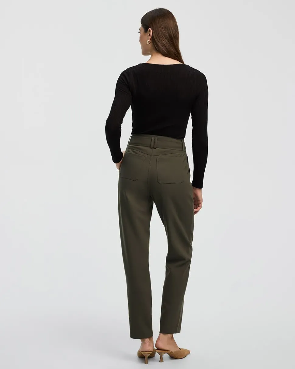 Tapered-Leg High-Rise Belted Pants