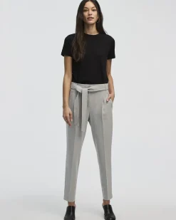 Tapered-Leg High-Rise Pant with Sash