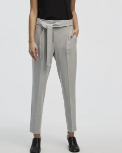 Tapered-Leg High-Rise Pant with Sash