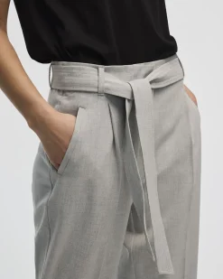 Tapered-Leg High-Rise Pant with Sash