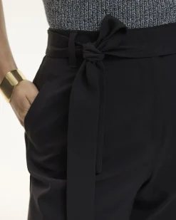 Tapered-Leg High-Rise Pant with Sash - The Timeless - Petite