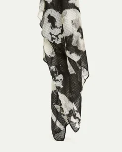 Textured Scarf with Floral Pattern