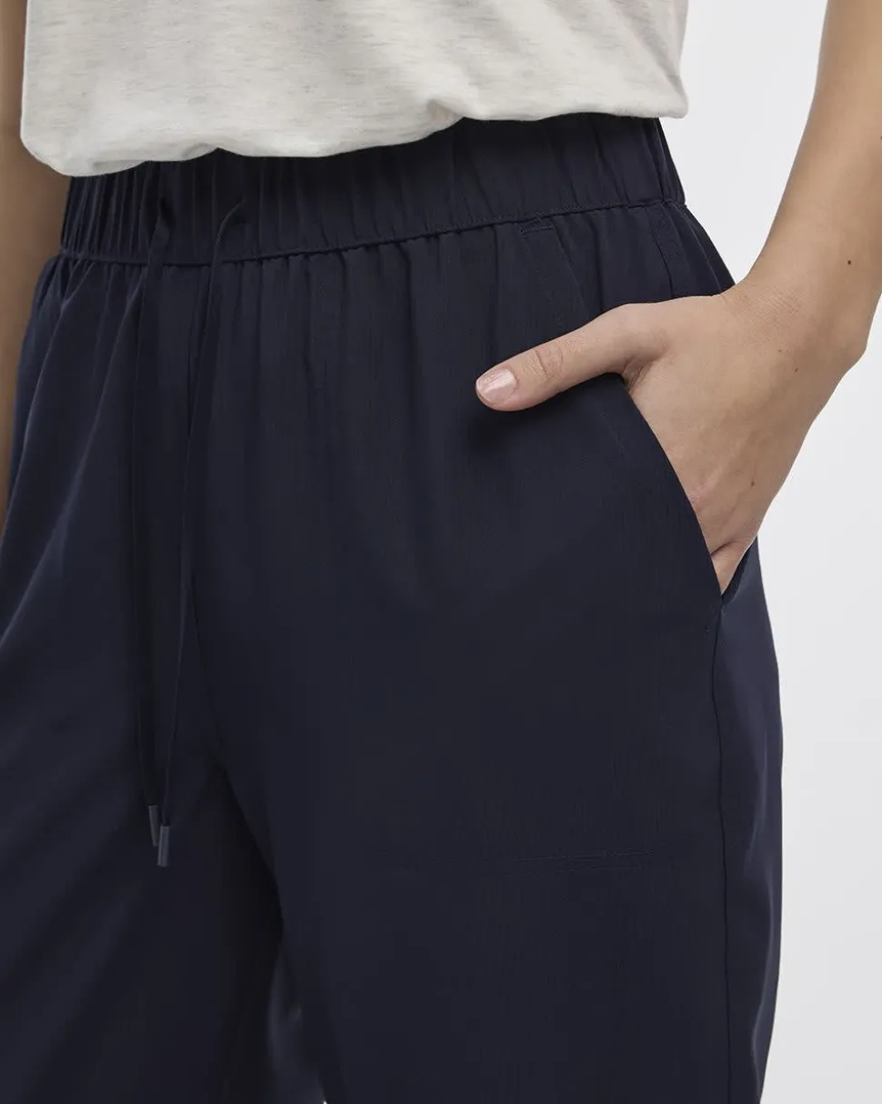 Textured Woven Capri Pant - Hyba