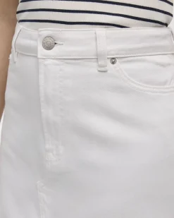 White Midi Denim Skirt