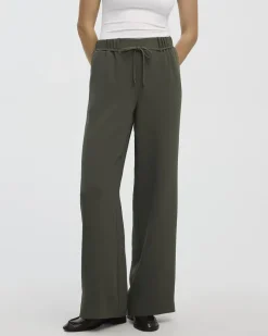 Wide-Leg High-Rise Crepe Pant