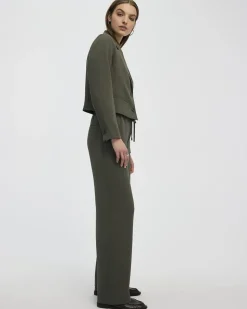 Wide-Leg High-Rise Crepe Pant