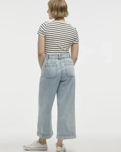 Wide-Leg High-Rise Cropped Jean