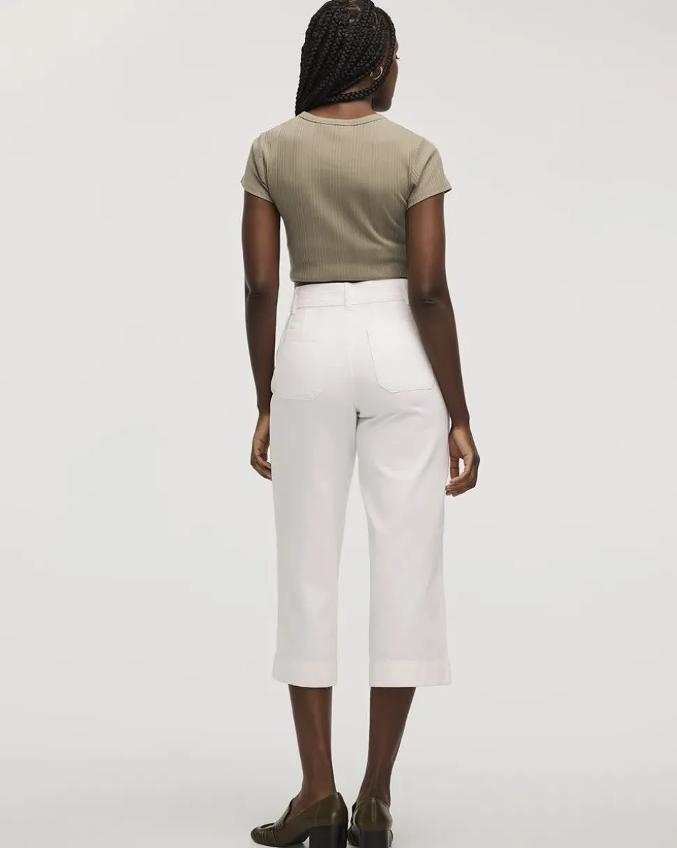 Wide-Leg High-Rise Cropped Jeans - Petite