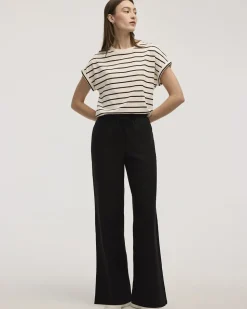 Wide-Leg High-Rise Linen Blend Pant