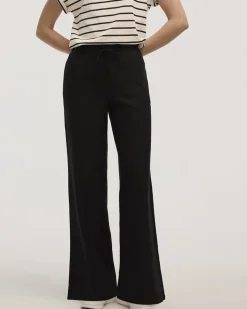 Wide-Leg High-Rise Linen Blend Pant