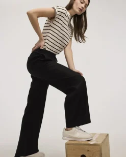 Wide-Leg High-Rise Linen Blend Pant