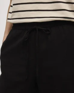 Wide-Leg High-Rise Linen Blend Pant