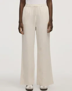 Wide-Leg High-Rise Linen Blend Pant