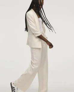 Wide-Leg High-Rise Linen Blend Pant