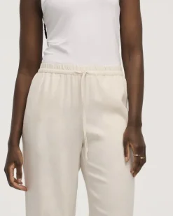 Wide-Leg High-Rise Linen Blend Pant