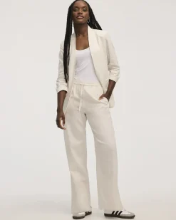 Wide-Leg High-Rise Linen Blend Pant