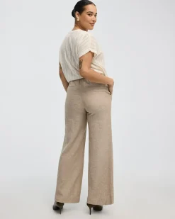 Wide-Leg High-Rise Linen Blend Pant