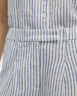 Wide-Leg High-Rise Linen-Blend Pants - Tall