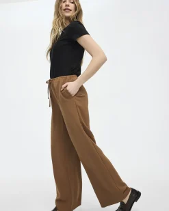 Wide-Leg Pull-On High-Rise Pant